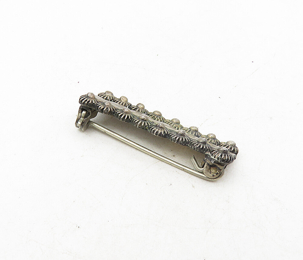 ED MEXICO 925 Sterling Silver  Vintage Dark Tone Wire Twist Brooch Pin  BP3401