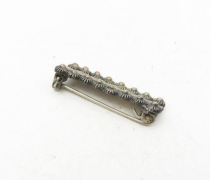 ED MEXICO 925 Sterling Silver  Vintage Dark Tone Wire Twist Brooch Pin  BP3401