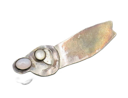 GFMW 925 Silver  Vintage Chalcedony Parent Holding Child Brooch Pin  BP9917