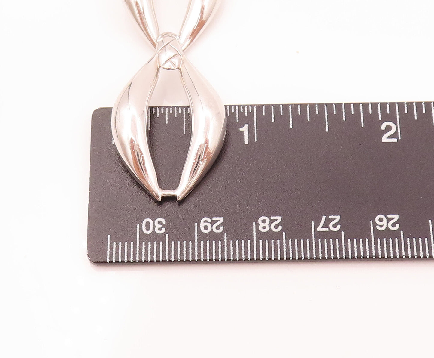 925 Sterling Silver Vintage Designer Solid Carved Eyelid Chain Bracelet BT9938