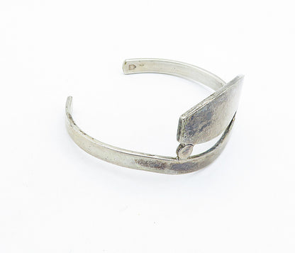 JG 925 Sterling Silver Vintage Dark Tone Modernist Cuff Bracelet  BT2327