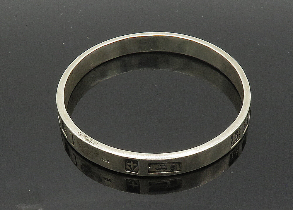 VASS LUDACER 925 Sterling Silver Vintage Latin Quote Rare Bangle Bracelet BT8146