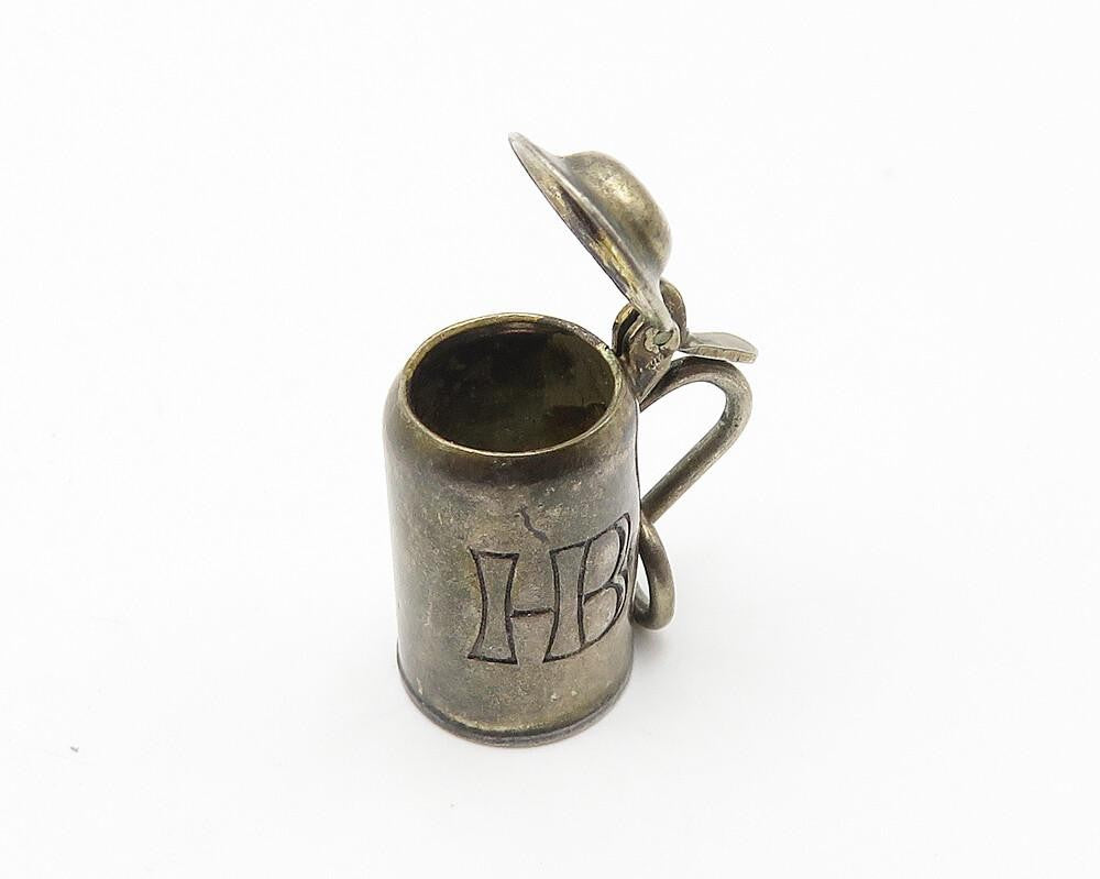KARO 925 Sterling Silver  Vintage Oxidized Tea Kettle Pendant  PT8521