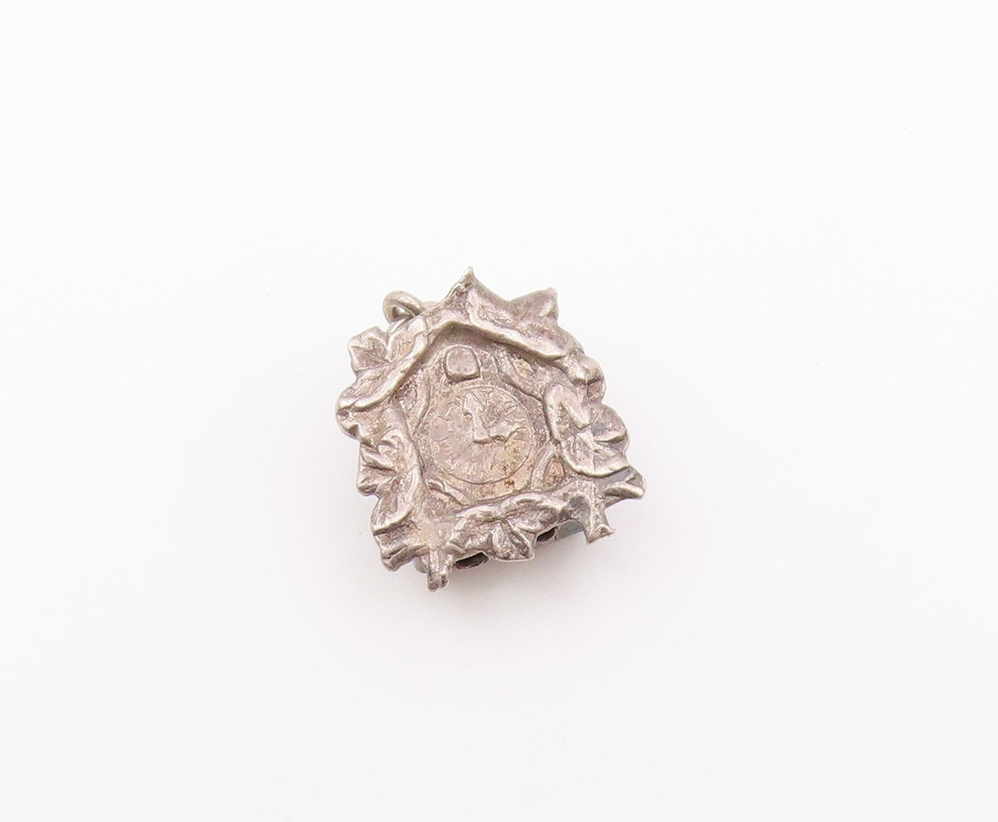925 Sterling Silver  Vintage Petite Cuckoo Clock Motif Pendant  PT17527