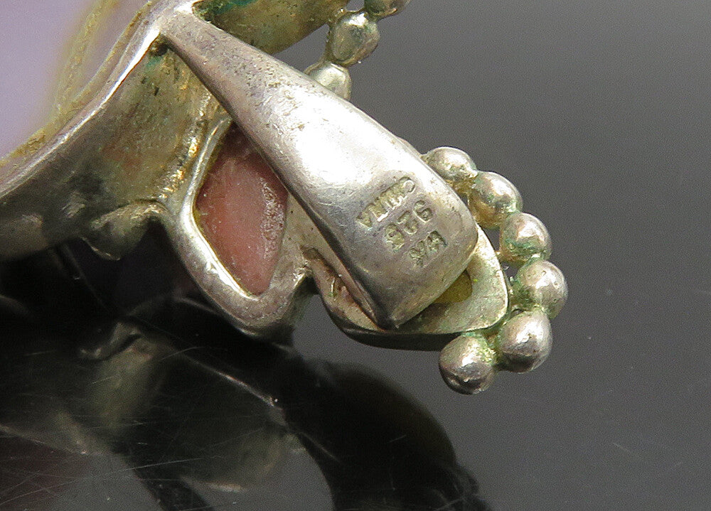 WHITNEY KELLY 925 Silver Vintage Agate Heart & Multi Stone Pendant PT18929