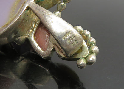 WHITNEY KELLY 925 Silver Vintage Agate Heart & Multi Stone Pendant PT18929