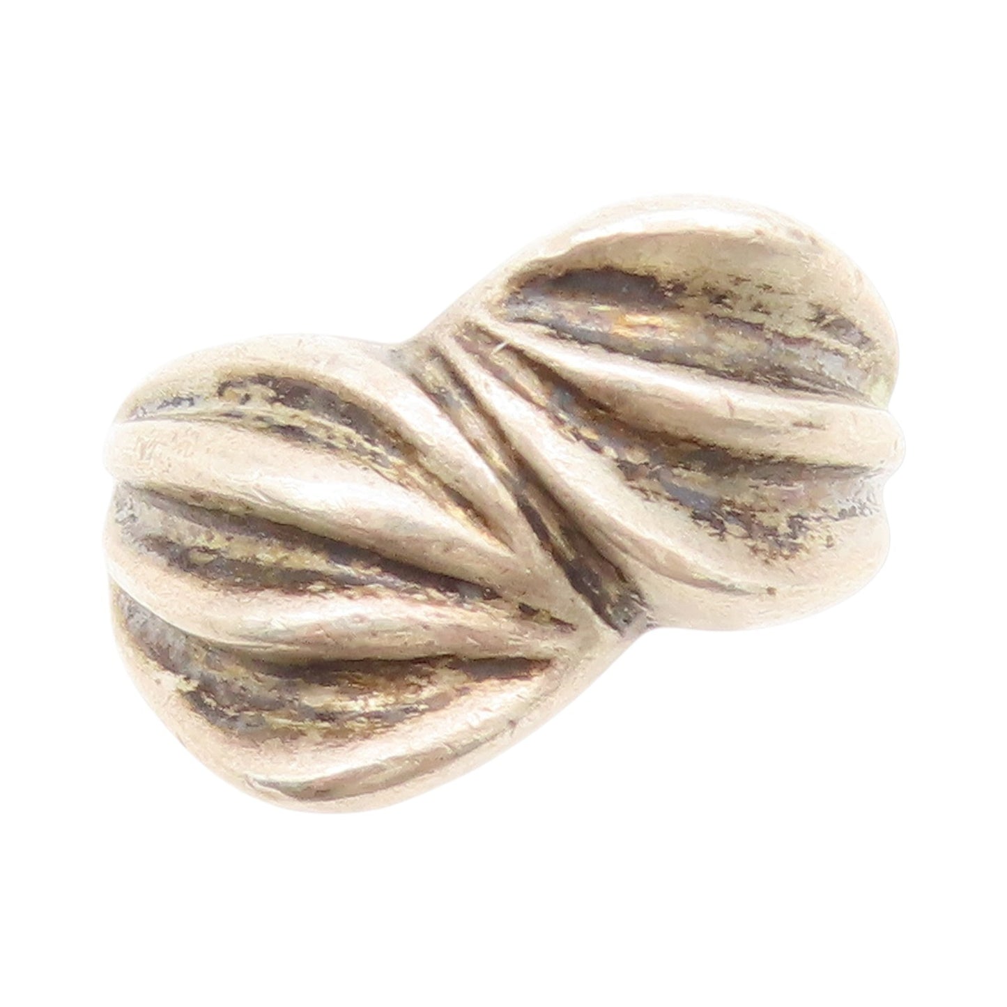 925 Sterling Silver Vintage Ring Dark Tone Carved Ribbon Knot  Sz 5.5  RG33548