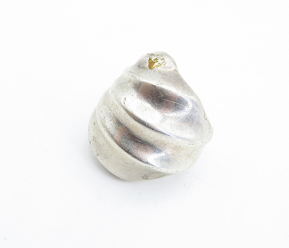 MEXICO 925 Sterling Silver  Vintage Shiny Concave Dome Band Ring Sz 5.5 RG4835