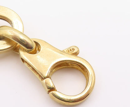 925 Sterling Silver Vintage Bracelet Gold Plated Mariner Anchor Link  BT12196