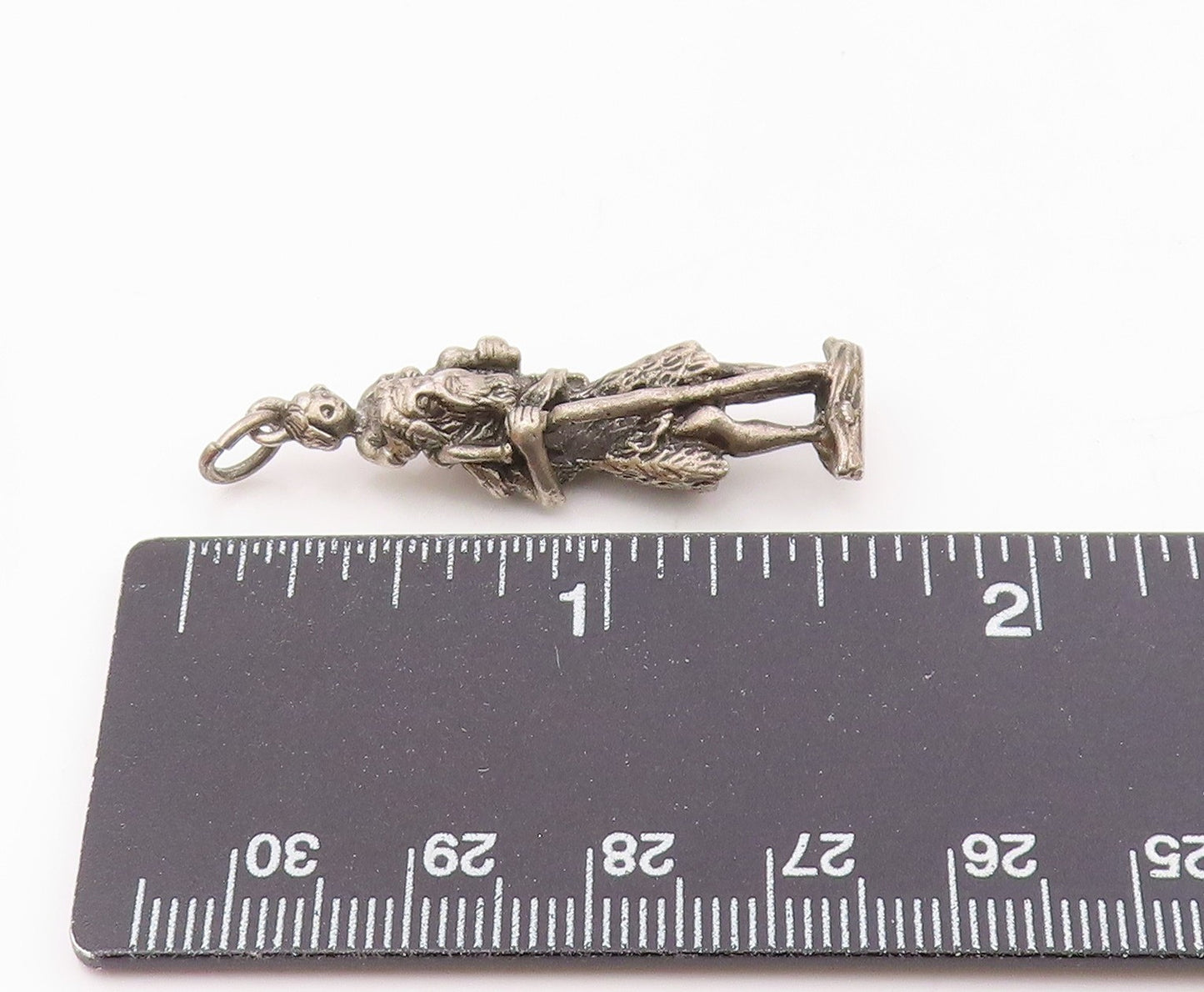 925 Sterling Silver  Vintage Saint Christopher Religious Pendant  PT16408