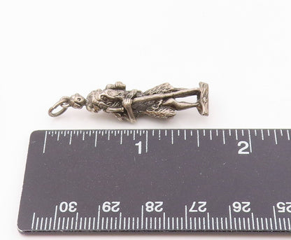 925 Sterling Silver  Vintage Saint Christopher Religious Pendant  PT16408