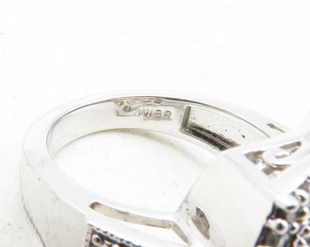 925 Sterling Silver   Genuine Diamonds Shiny Split Cocktail Ring Sz 7  RG12493