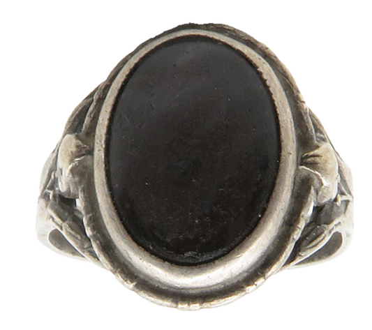 ENGLAND 925 Silver  Vintage Petite Cabochon Stone Band Ring Sz 5.5  RG12602