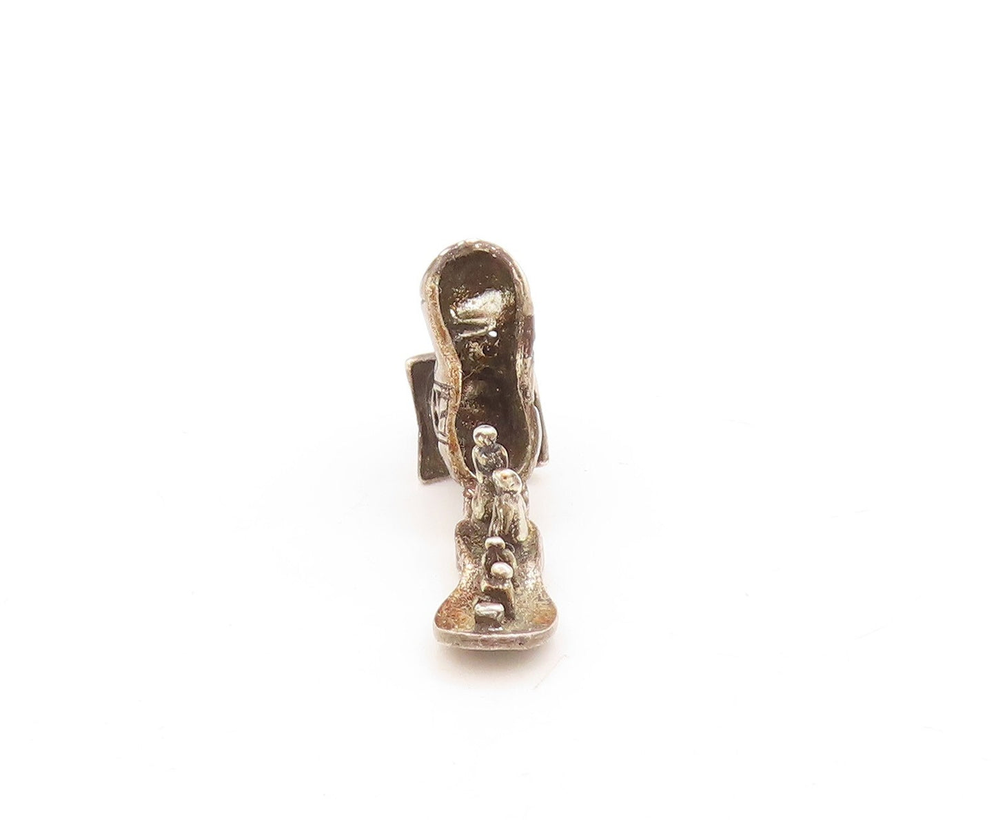 925 Sterling Silver Vintage Pendant Boot Family Home Charm (OPENS)  PT23855