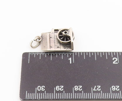 925 Sterling Silver Vintage Pendant CINI Watermill House Charm MOVES  PT26643