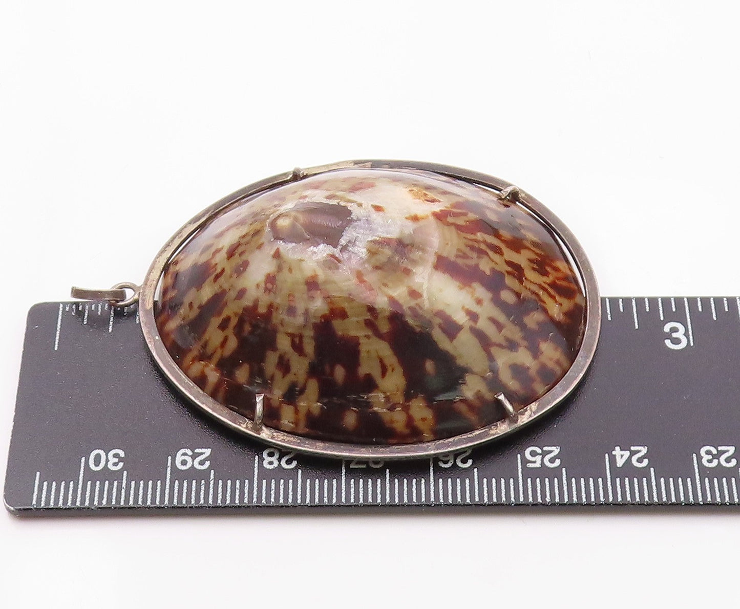 925 Sterling Silver  Vintage Opihi Dome Drop Pendant  PT16149