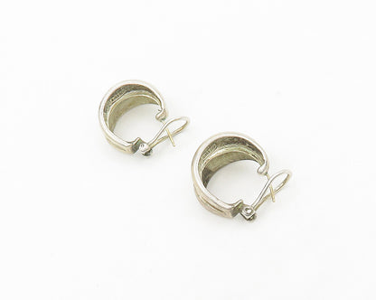 ESPO 925 Silver & 14K GOLD  Vintage Shiny Round Curved Drop Earrings  EG9142