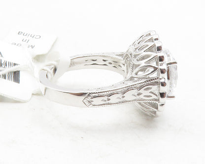 VANNA K. 925 Sterling Silver  Cubic Zirconia Shiny Cocktail Ring Sz 6  RG12428