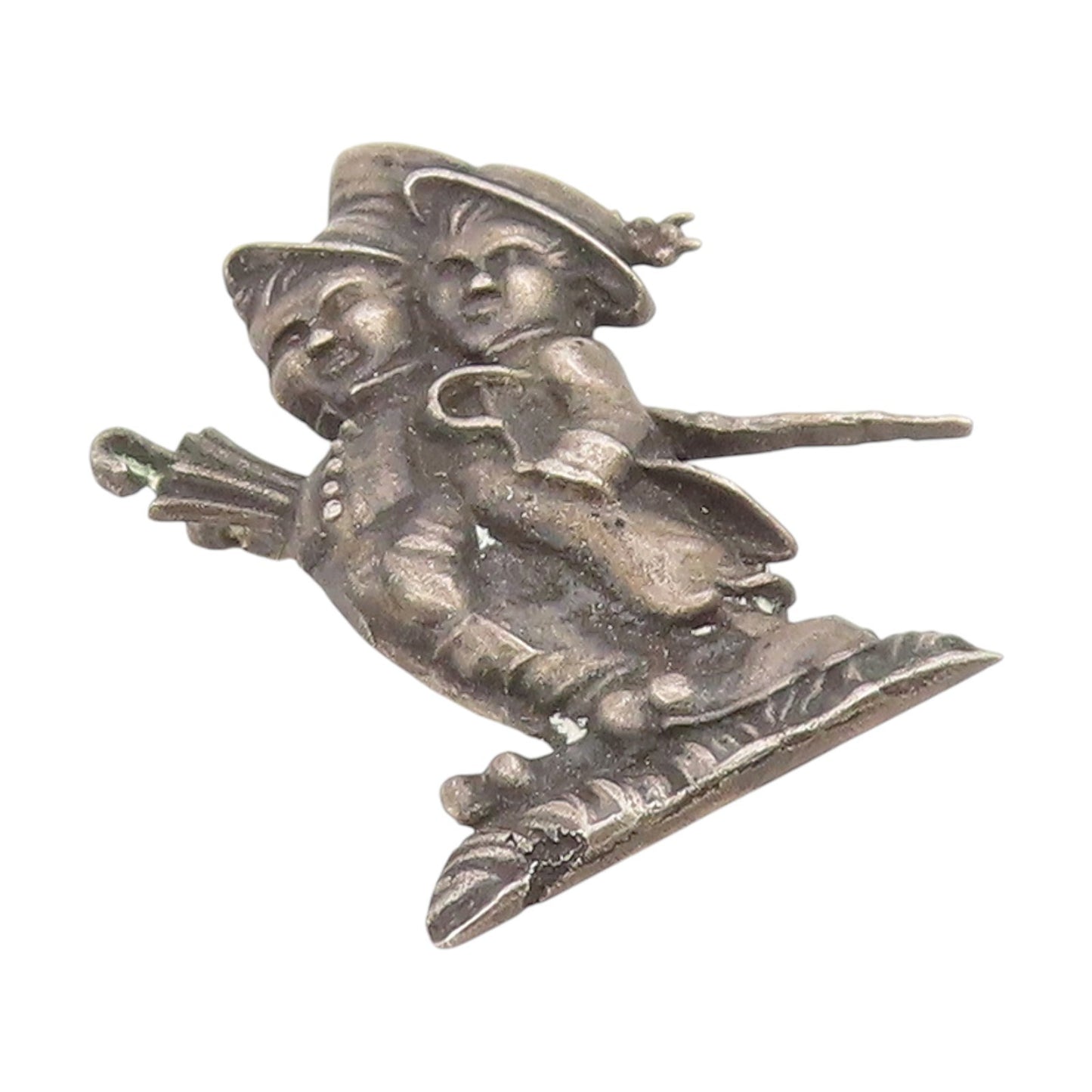 925 Sterling Silver Vintage Brooch Pin Antique Hummel Boy & Girl Figure  BP12242