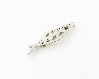 925 Sterling Silver  Vintage Modernist Cutout Fish Motif Brooch Pin  BP7368