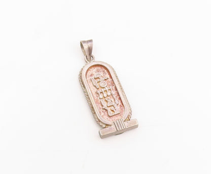 925 Sterling Silver Vintage Pendant MIDDLE EAST Queen Nefertiti Locket  PT25355