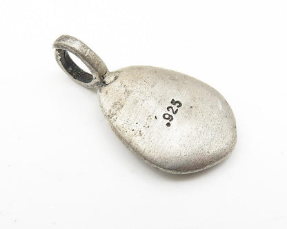 925 Sterling Silver  Vintage Believe Etched Dark Tone Petite Pendant  PT8408