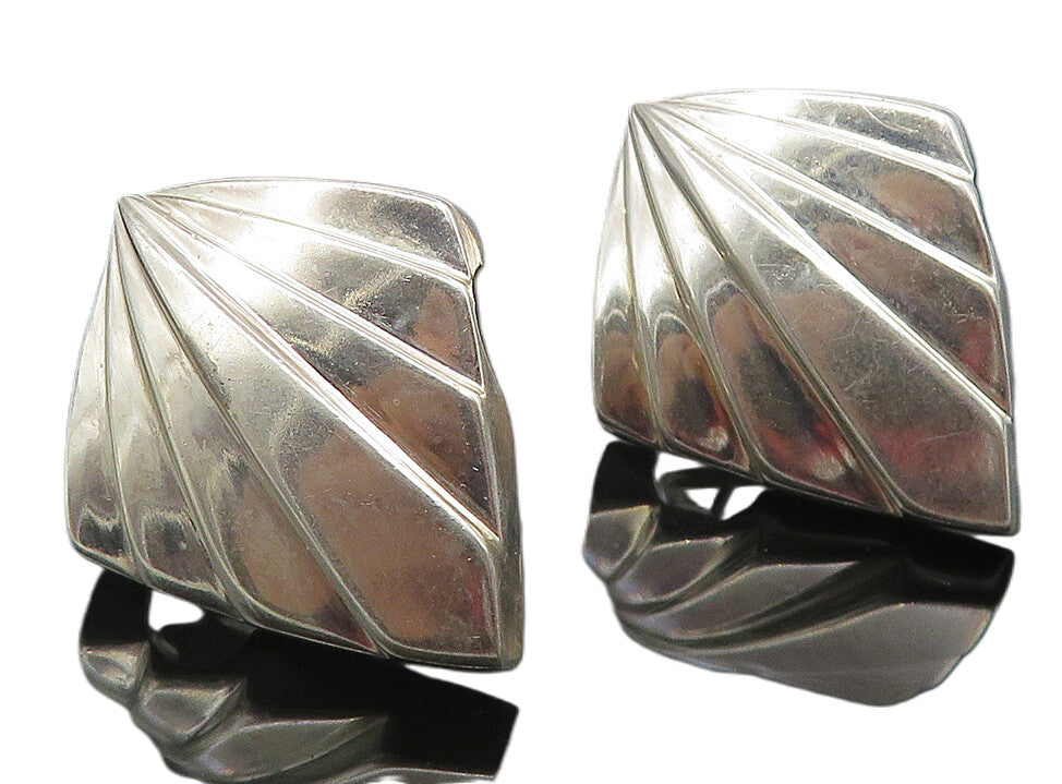 CHARLES KRYPELL 925 Sterling Silver Vintage Shiny Hollow Drop Earrings EG6230