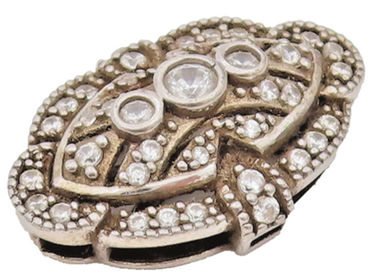 925 Sterling Silver  Vintage CZ Eye Inside The Flower Pendant  PT22104
