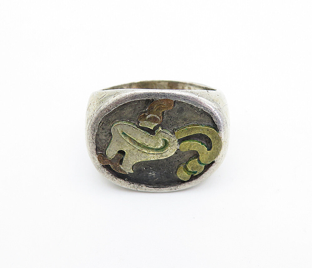 MEXICO 925 Sterling Silver  Vintage Traditional Design Band Ring Sz 8.5 RG6074