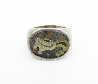MEXICO 925 Sterling Silver  Vintage Traditional Design Band Ring Sz 8.5 RG6074