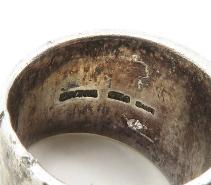 925 Sterling Silver  Vintage Swirl Wheat Layered Band Ring Sz 7  RG16722