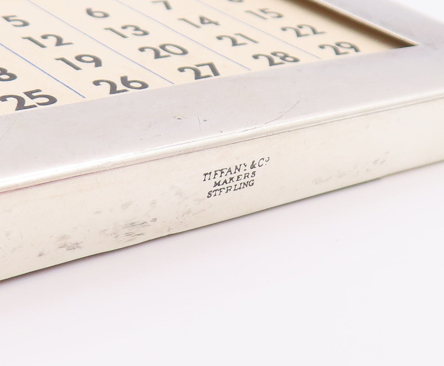 925 Sterling Silver Vintage Calendar TIFFANY & CO. Antique Framed Manual  TR3903