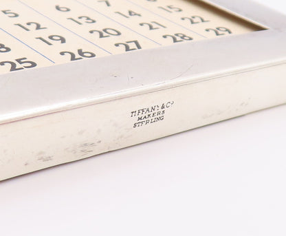 925 Sterling Silver Vintage Calendar TIFFANY & CO. Antique Framed Manual  TR3903