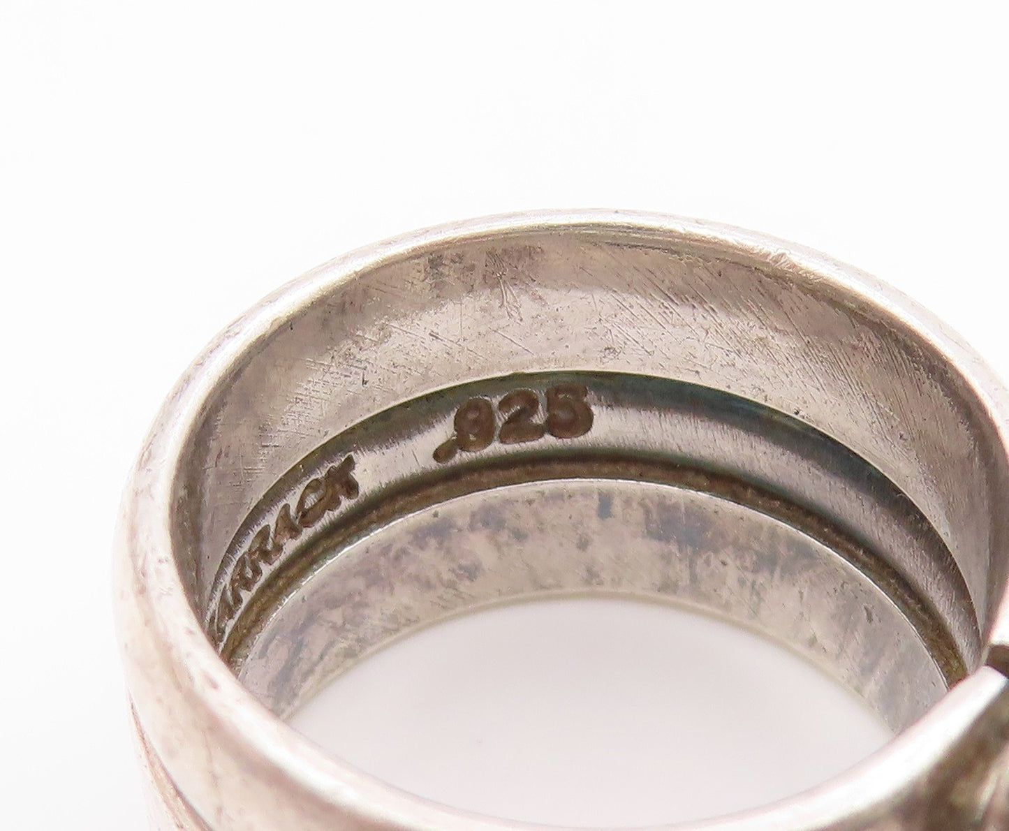925 Sterling Silver Vintage Ring LILLY BARRACK Raw Amethyst Band Sz 7.5 RG34553