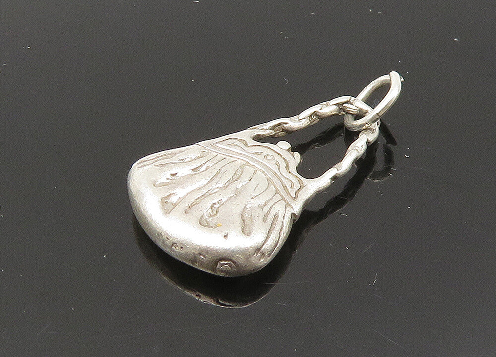 925 Sterling Silver  Vintage Shiny Petite Hand Bag Purse Pendant  PT17967