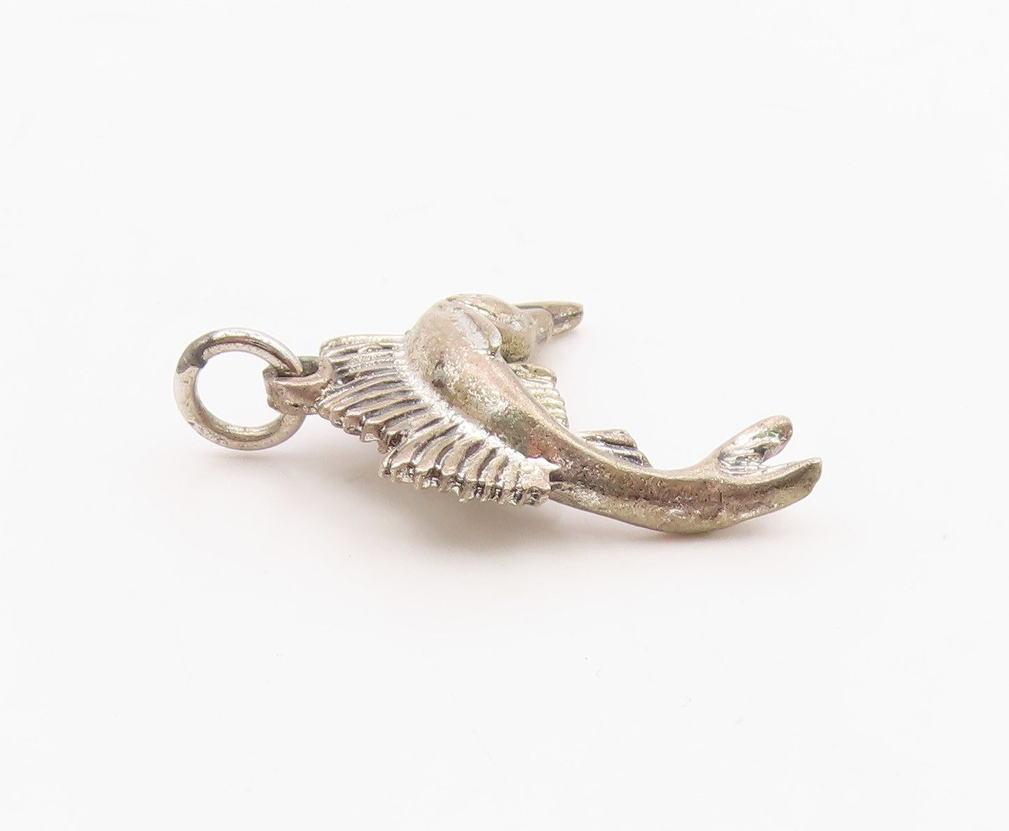 925 Sterling Silver  Vintage Sculpted Sailfish Charm Pendant  PT20905