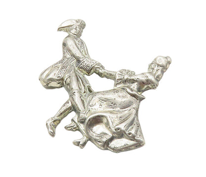 LANG 925 Sterling Silver  Vintage Dancing Couple Motif Brooch Pin  BP6757