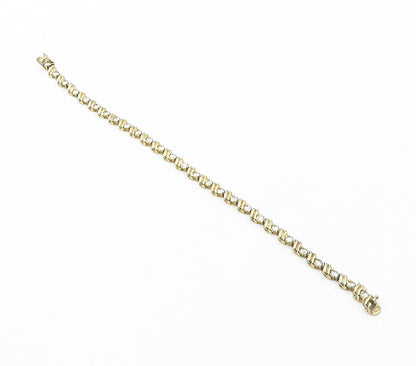 ROSS SIMON 925 Silver  Vintage White Topaz Gold Plated Chain Bracelet  BT6098