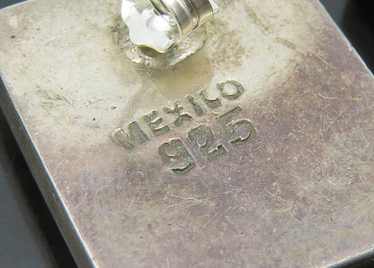 MEXICO 925 Sterling Silver  Vintage Petite Flower Art Drop Earrings  EG10569