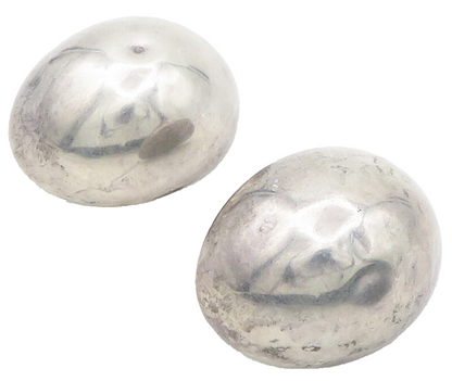 BAYANIHAN 925 Silver & 14K GOLD  Vintage Hollow Dome Drop Earrings  EG7930
