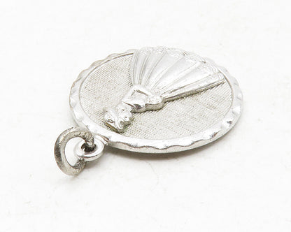 DANECRAFT 925 Sterling Silver  Vintage Woman In Floral Dress Pendant  PT10181