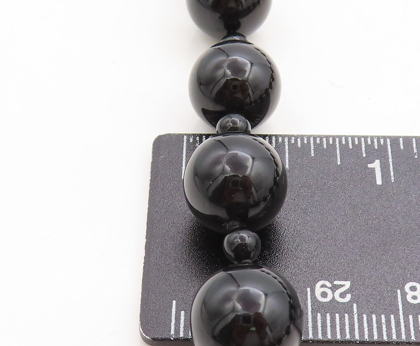 DESIGNER 925 Sterling Silver  Vintage Black Onyx Beaded Chain Necklace  NE1908