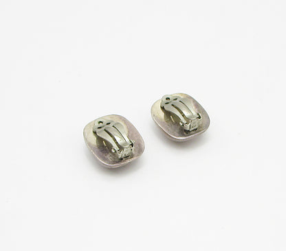 ZINA 925 Sterling Silver  Vintage Dome Button Design Clip On Earrings  EG1981