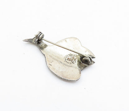TAXCO MEXICO 925 Silver  Vintage Abalone Shell Fish Motif Brooch Pin  BP2154