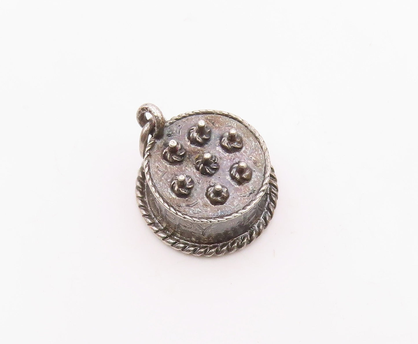 DANECRAFT 925 Sterling Silver  Vintage Happy Birthday Cake Pendant  PT18862