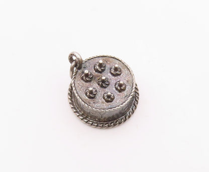 DANECRAFT 925 Sterling Silver  Vintage Happy Birthday Cake Pendant  PT18862