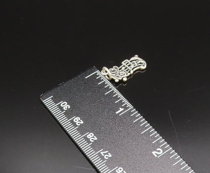 925 Sterling Silver  Vintage Treble Clef With Musical Notes Pendant  PT21043