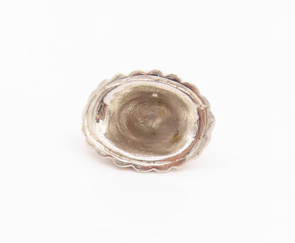 925 Sterling Silver Vintage Pendant Designer CZ Enameled Lady Hat Charm  PT24277