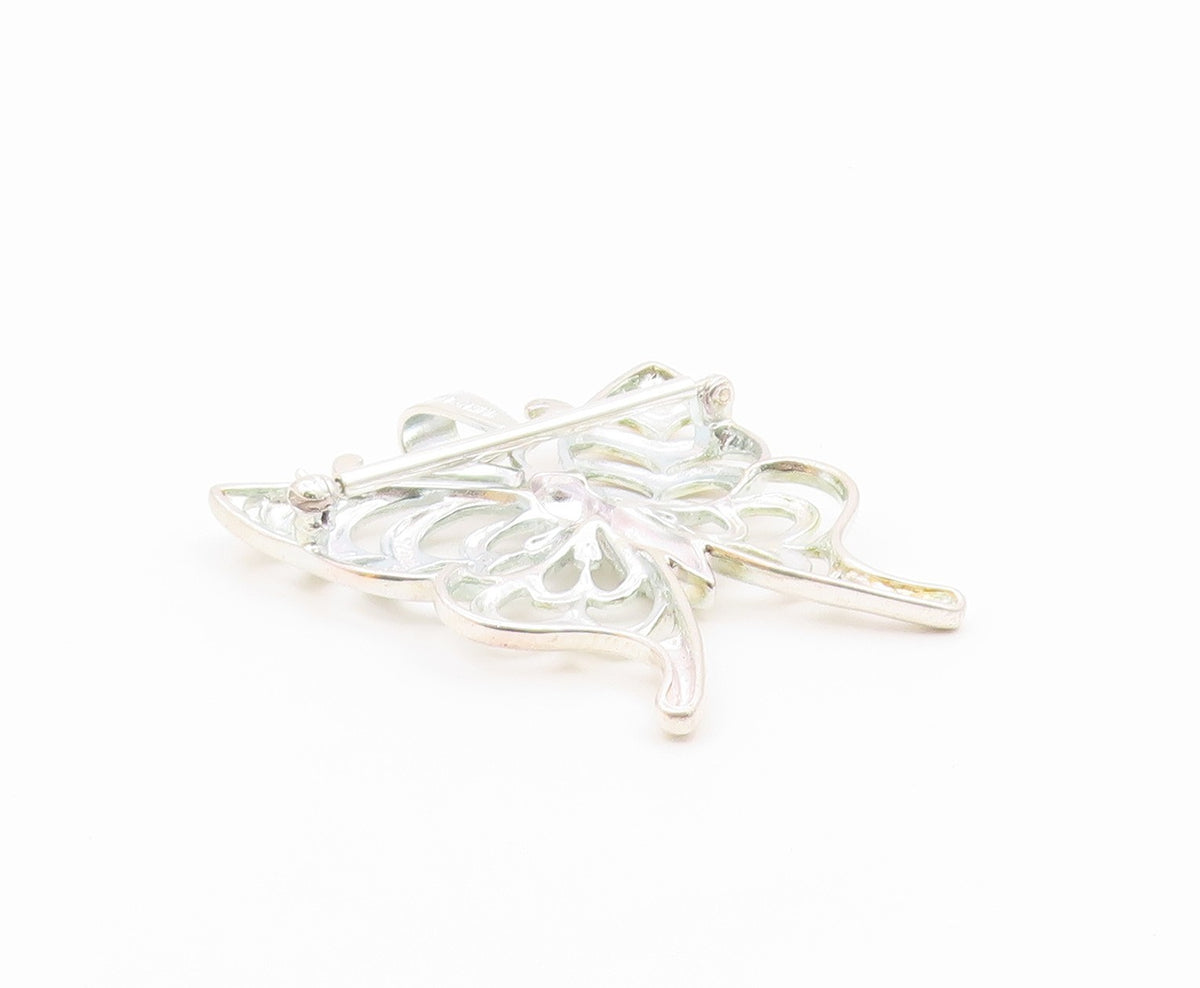 ROSS SIMON 925 Sterling Silver  Shiny Butterfly Cutout Brooch Pin  BP5366
