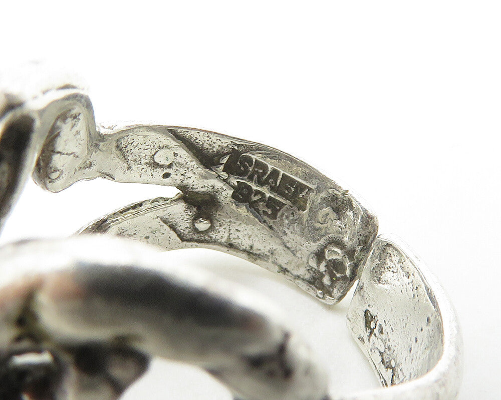 ISRAEL 925 Sterling Silver  Vintage Shiny Open Twist Band Ring Sz 7  RG18043